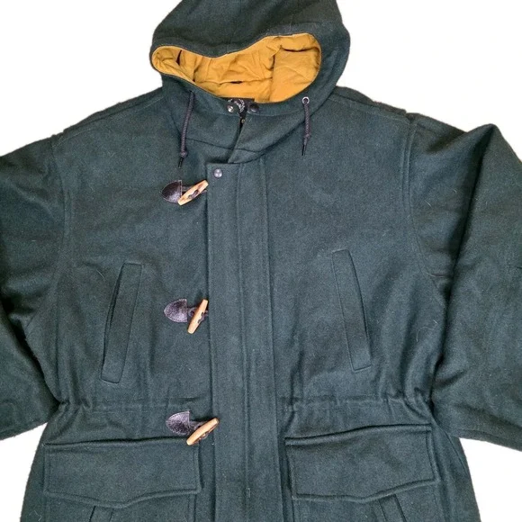 Aberdeen Wool Coat Jacket Men's‎ Size XL Made in The USA Nautical Green Wood